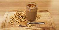 Stock photo of a jar of peanut butter
