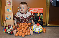Photograph of walnuts and children's toys from the Pier 21 Exhibition.